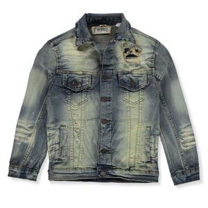 FRWD Boys Two Tone Distressed Denim Trucker Jacket size 4